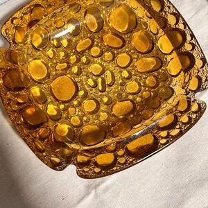 Amber Glass Art Plate